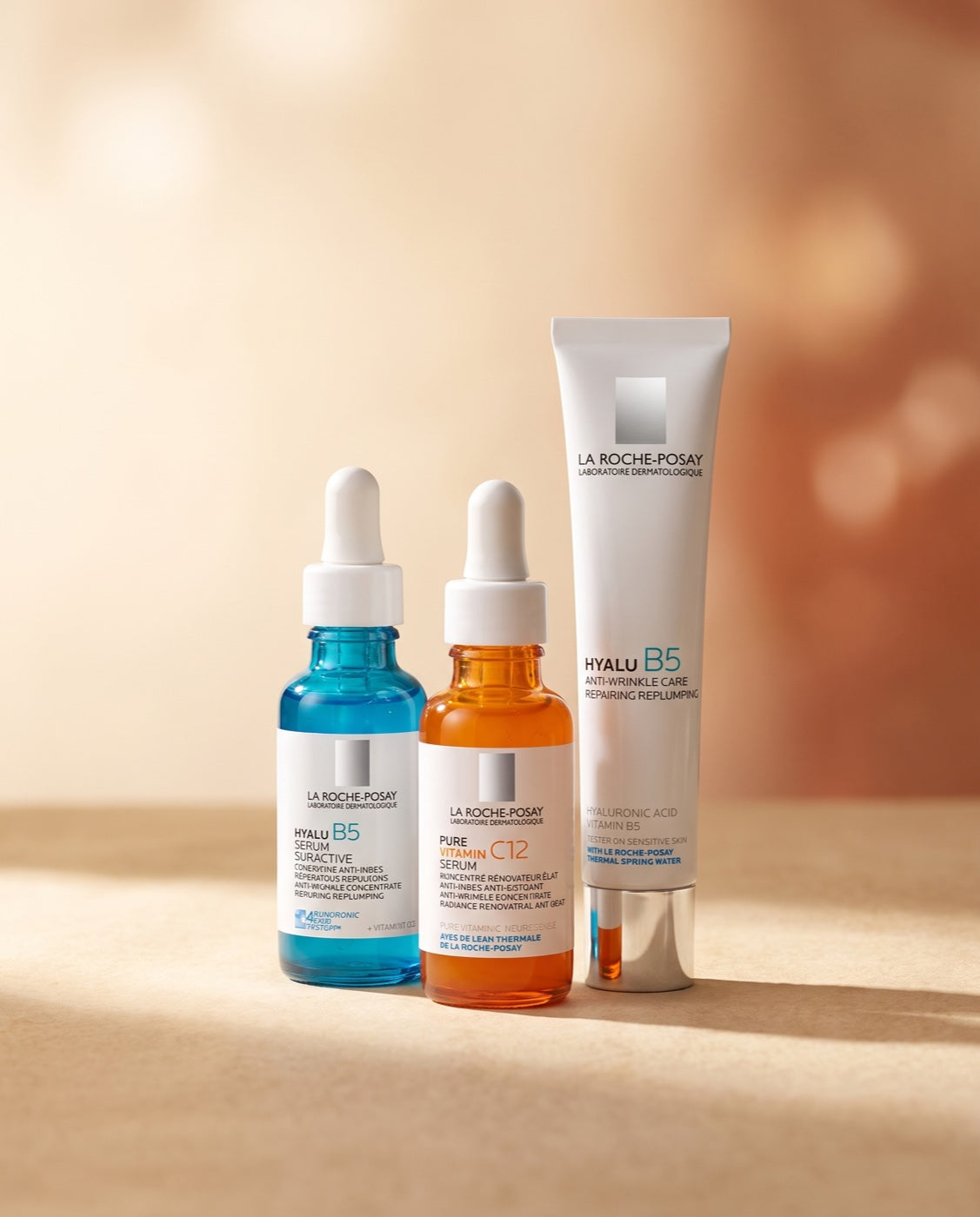 Routine anti-âge La Roche-Posay : sérum Hyalu B5, Vitamine C12 et crème